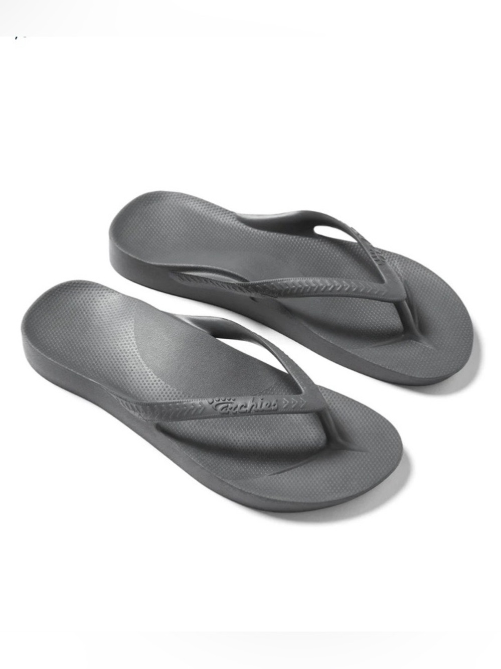 Archies  Arch Support Flip Flops Charcoal Gray